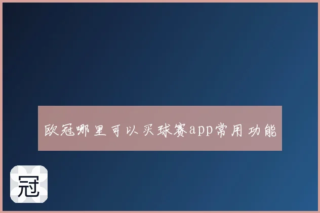 欧冠哪里可以买球赛app常用功能