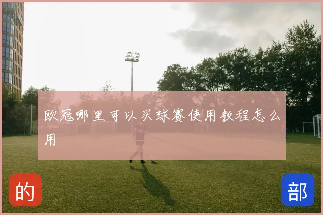 欧冠哪里可以买球赛使用教程怎么用