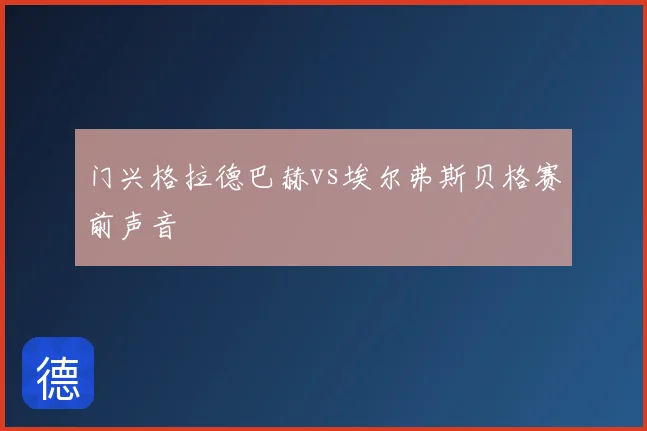 门兴格拉德巴赫vs埃尔弗斯贝格赛前声音